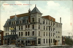 Schwartz Hotel and Theatre Waukegan, IL Postcard Postcard