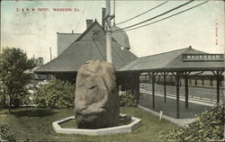 C. & N.W. Depot Waukegan, IL Postcard Postcard
