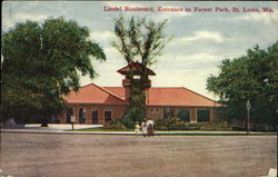 Lindel Boulevard, Entrance to Forest Park Postcard
