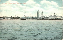 U.S. 252. Coney Island from the Ocean Postcard