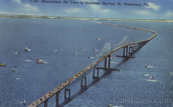 Magnificent Air View Of Sunshine Skyway St. Petersburg Florida