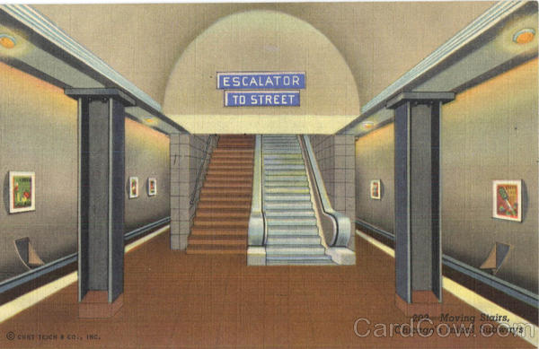 Moving Stairs Chicago Subway Illinois