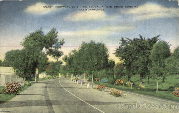 Coast Highway, U. S. 101, Leucadia San Diego California