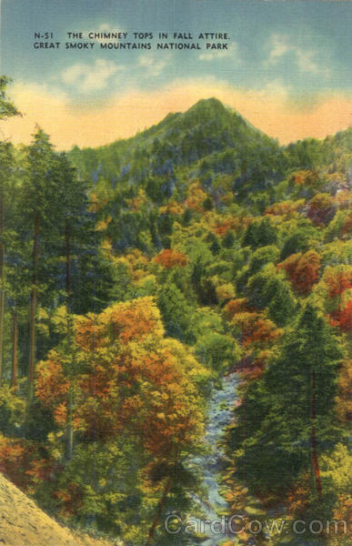 The Chimney Tops In Fall Attire Great Smoky Mountains National Park North Carolina The Chimney Tops In Fall Attire Great Smoky Mountains National Park North Carolina