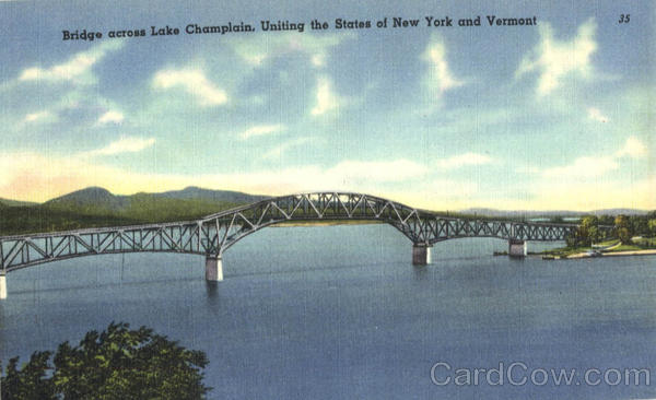 Bridge Across Lake Champlain Scenic Vermont