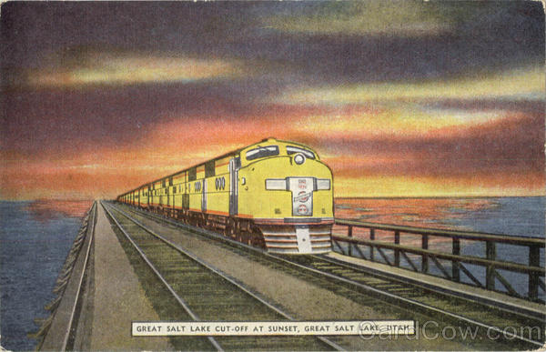 Great Salt Lake Cut Off At Sunset Utah