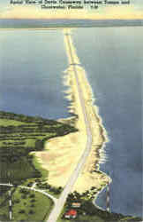 Aerial View Of Causeway Between Tampa And Clearwater Postcard