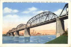 Union Pacific Bridge Over Missouri River Council Bluffs, IA Postcard Postcard