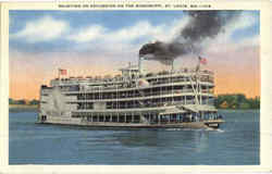 Enjoying An Excursion On The Mississippi St. Louis, MO Postcard Postcard