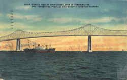 Sunset View Of Main Bridge Span Of Sunshine Skyway Postcard