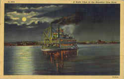 A Night View Of The Beautiful Ohio River Chester, WV Postcard Postcard