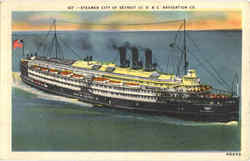 Steamer City Of Detroit III Postcard