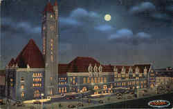 Union Station At Night Postcard