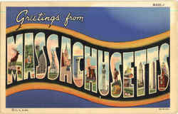 Greetings From Massachusetts Postcard