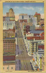 Looking Up California Street Toward Nob Hill Postcard