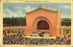 Largest Outdoor Organ In The World, Balboa Park Postcard