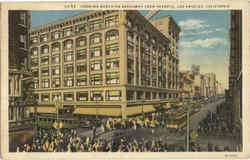 Looking North On Broadway From Seventh Los Angeles, CA Postcard Postcard