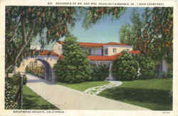 Residence Of Mr. And Mrs. Douglas Fairbanks Jr Brentwood Heights, CA Postcard Postcard