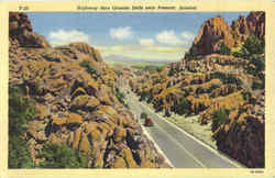 Highway Thru Granite Dells Prescott, AZ Postcard Postcard