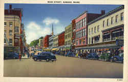 Main Street Bangor, ME Postcard Postcard