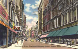 Washington Street Shopping District Boston, MA Postcard Postcard