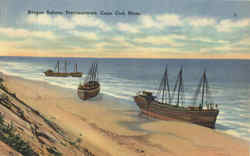 Barges Ashore, Provencetown Postcard
