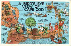 A Bird's Eye View Of Cape Cod Massachusetts Postcard Postcard