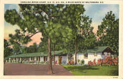 Carolina Motor Court, U. S. 15, U. S. 15A Walterboro, SC Postcard Postcard