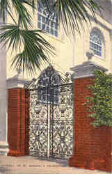 Gateway To St. Michael's Churchyard Charleston, SC Postcard Postcard