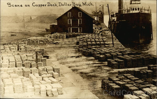 Scene on Copper Dock Dollar Bay Michigan