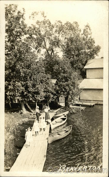 Family on Lake Dock Beaverton Canada Ontario