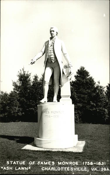 Statue of James Monroe, 1758-1831, at Ash Lawn Charlottesville Virginia