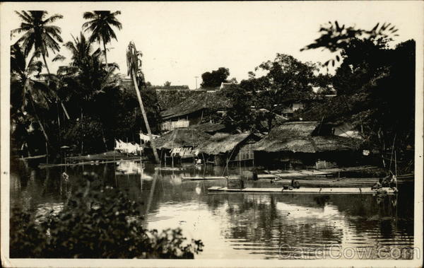 Homes on River Batavia Java South Pacific