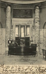 Interior of Field Memorial Library Conway, MA Postcard Postcard