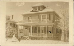 View of Residence with Snow Postcard