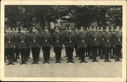 Photo of Men at Attention Army Postcard Postcard