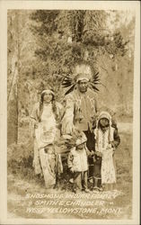 Shoshone Indian Family West Yellowstone, MT Postcard Postcard