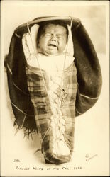 Papoose Weeps in his Caleleeps Native Americana Postcard Postcard