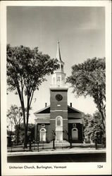 Unitarian Church Burlington, VT Postcard Postcard
