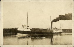 Steamer Simon Langell Postcard