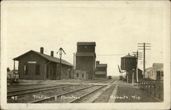 Station & Elevators Roberts, WI Postcard Postcard