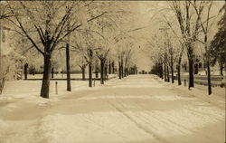 Snowy Street Scene Attleboro, MA Postcard Postcard