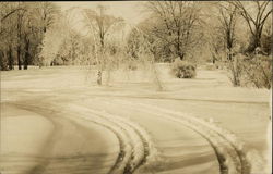 Snow Covered Road Attleboro, MA Postcard Postcard