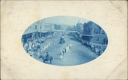 View of Local Parade for Stock Show Postcard