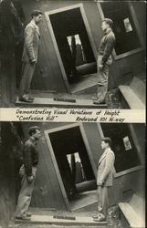 Confusion Hill, Demonstrating Visual Variations of Height, Redwood 101 Hi-way Postcard