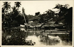 Homes on River Batavia, Java South Pacific Postcard Postcard