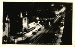 Hollywood Boulevard at Night California Postcard Postcard