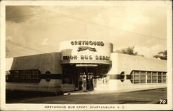 Greyhound Bus Depot Spartanburg, SC Postcard Postcard