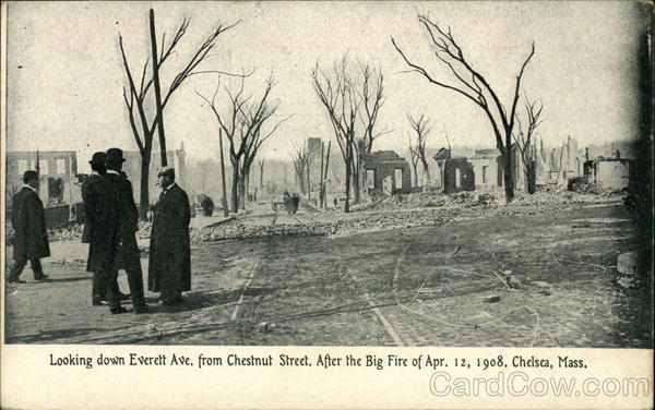 Looking Down Everet Ave. From Chestnut Street Chelsea Massachusetts