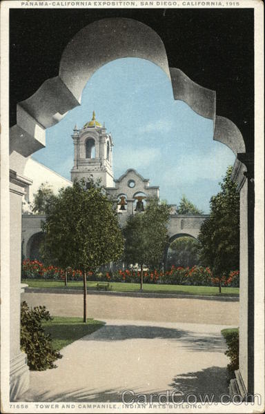 Tower and Campanile, Indian Arts Building 1915 Panama-California Exposition